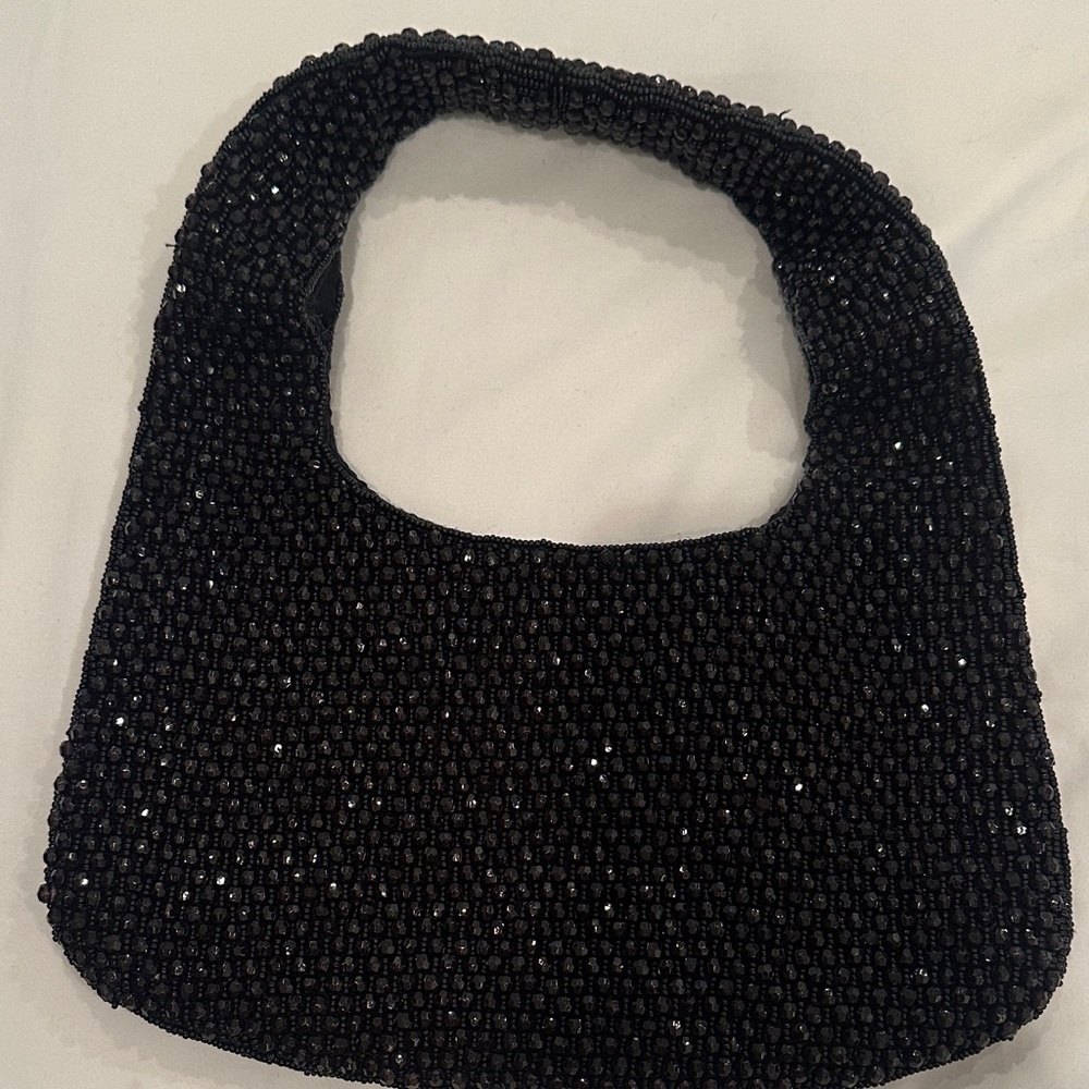 Black Beaded Evening Bag